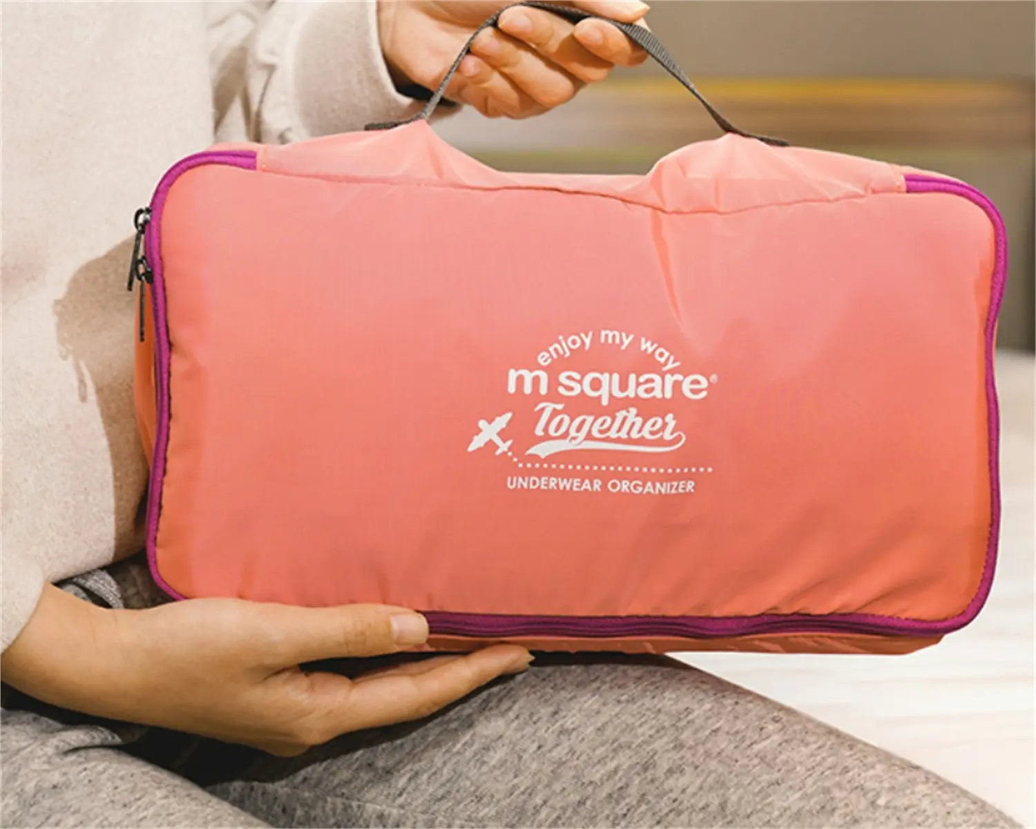 M Square Travelgear Double Layer Underwear Storage Bag Pink