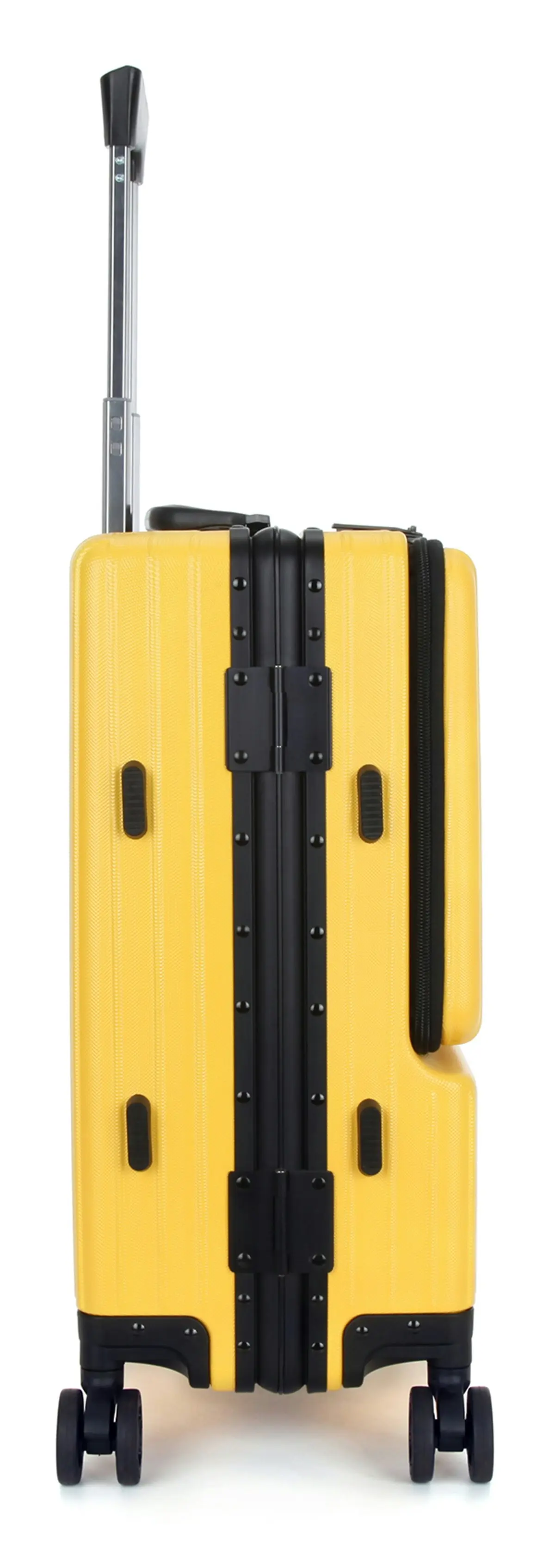 Suissewin Swiss Aluminium Luggage Suitcase Lightweight With TSA Locker 8 Wheels Carry on Hardcase SN8610A Yellow