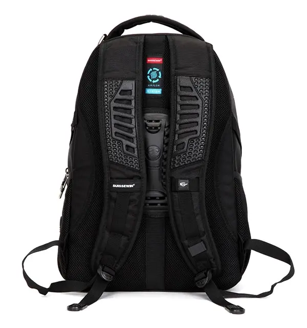 Suissewin Swiss Water-Resistant 15.6" Laptop Backpack School Backpack Travel Shoulder Bag SN9617 Black