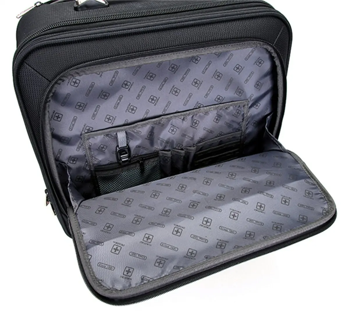 Swisswin Swiss SoftCase Luggage Briefcase Suitcase 15.6″Laptop & Tablet Rolling Tote Black