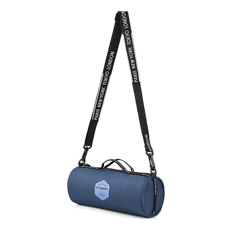 M Square Portable Barrel Bag Cross-body Sporty Duffel Bag Lightweight Travel Bag Small Blue