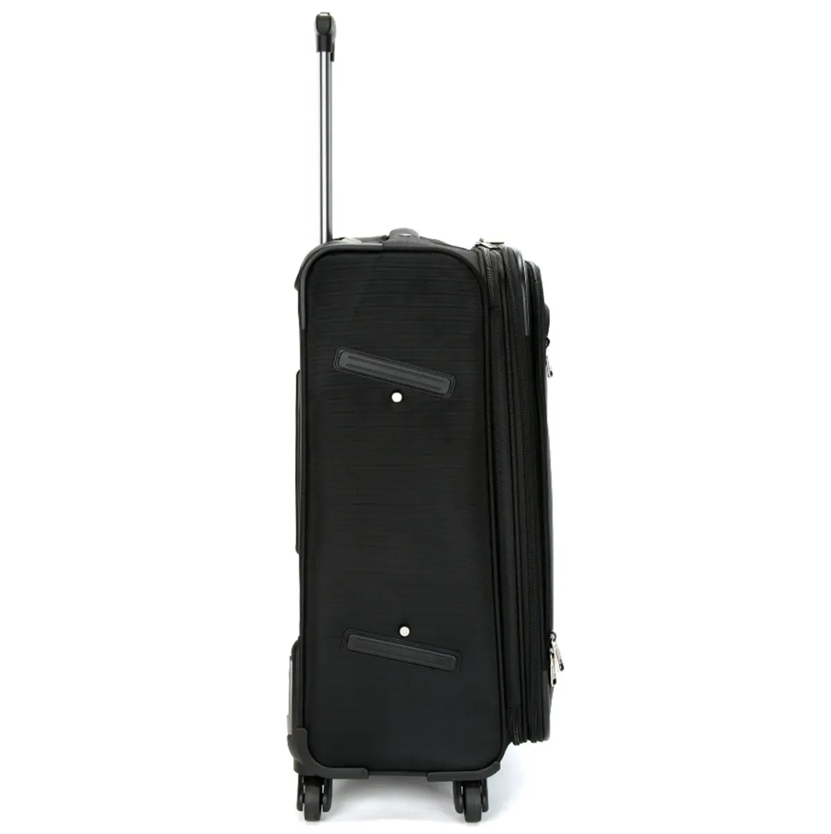 Suissewin Swiss Luggage Suitcase Lightweight with 8 wheels 360 degree rolling SoftCase 2 PCS Set Black