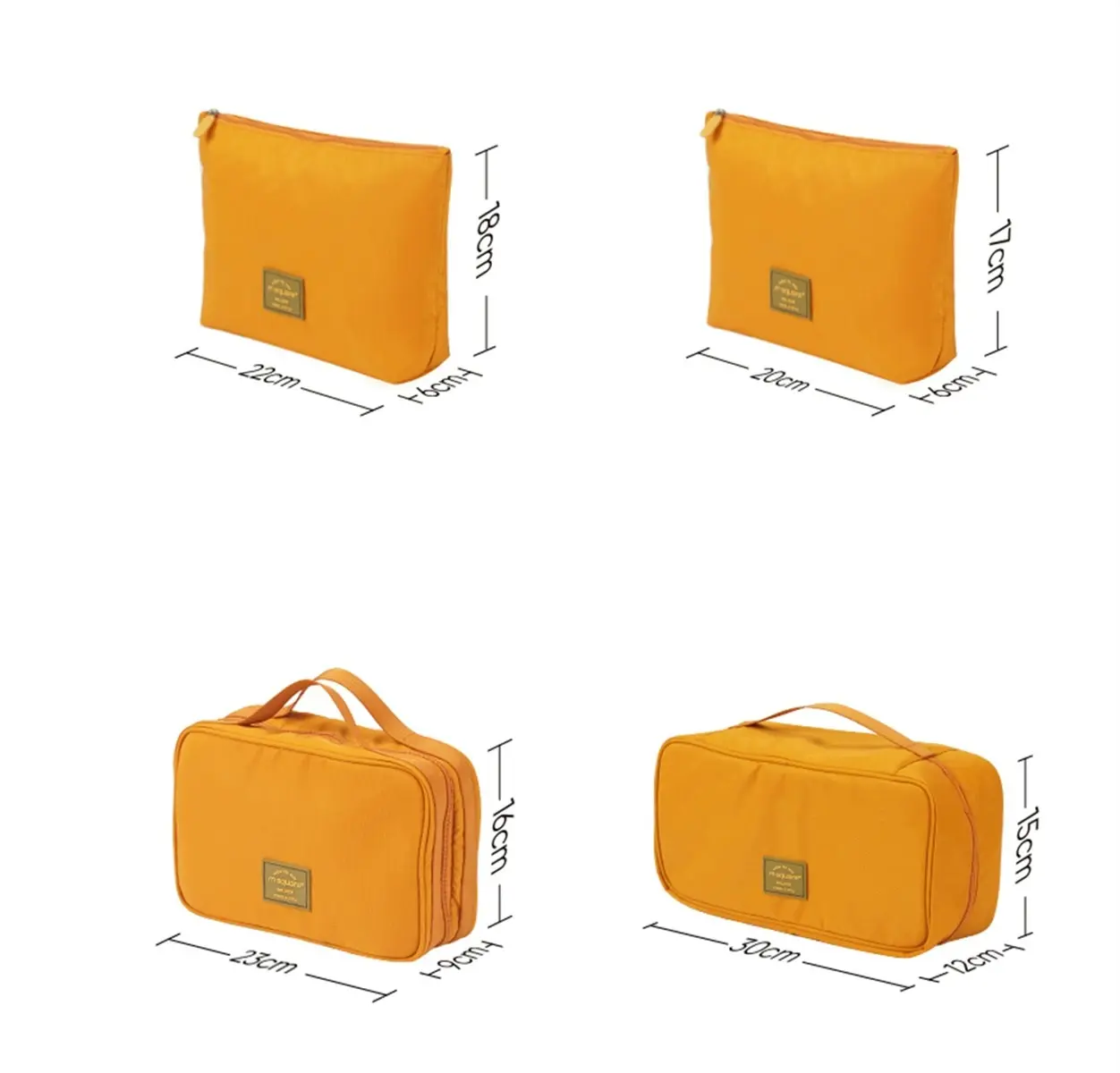 M Square Fashion Design Travel Packing Organizer Business Trip Storage Bags 7Pcs Set Yellow