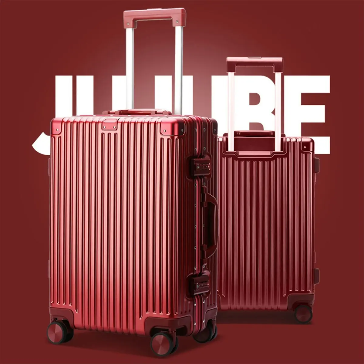 Bopai Aluminium Luggage Suitcase Light weight Large HardCase B3247 Red