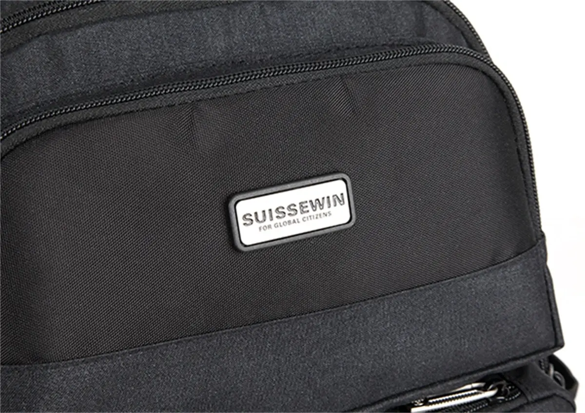 Suissewin Swiss Water-Resistant 15.6" Laptop Backpack School Backpack Travel Shoulder Bag SN99676 Black