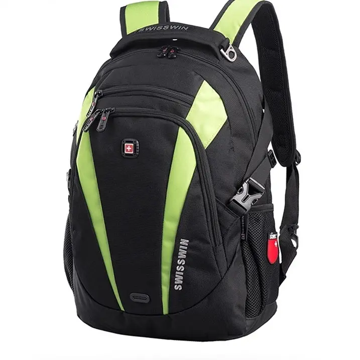 Swisswin Swiss Water-Resistant 14" Laptop Backpack School Backpack Travel Shoulder Bag SW9986 Green