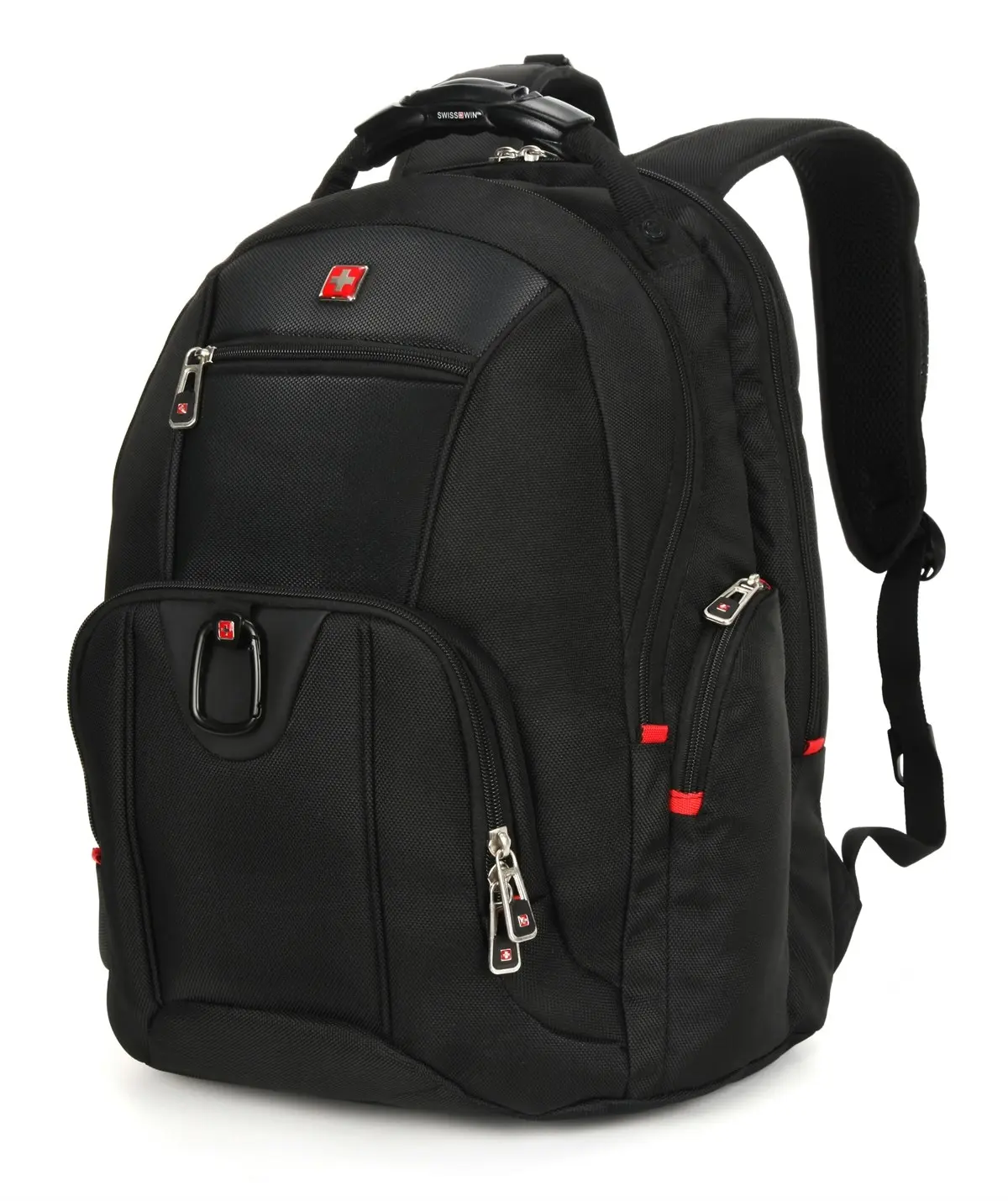 Swisswin Swiss Water-Resistant 17" Laptop Backpack School Backpack Travel Shoulder Bag Black SW0809