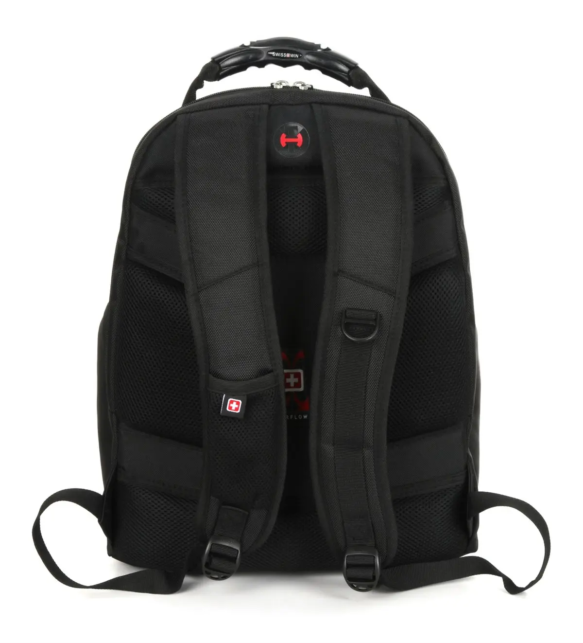 Swisswin Swiss Water-Resistant 17" Laptop Backpack School Backpack Travel Shoulder Bag Black SW0809