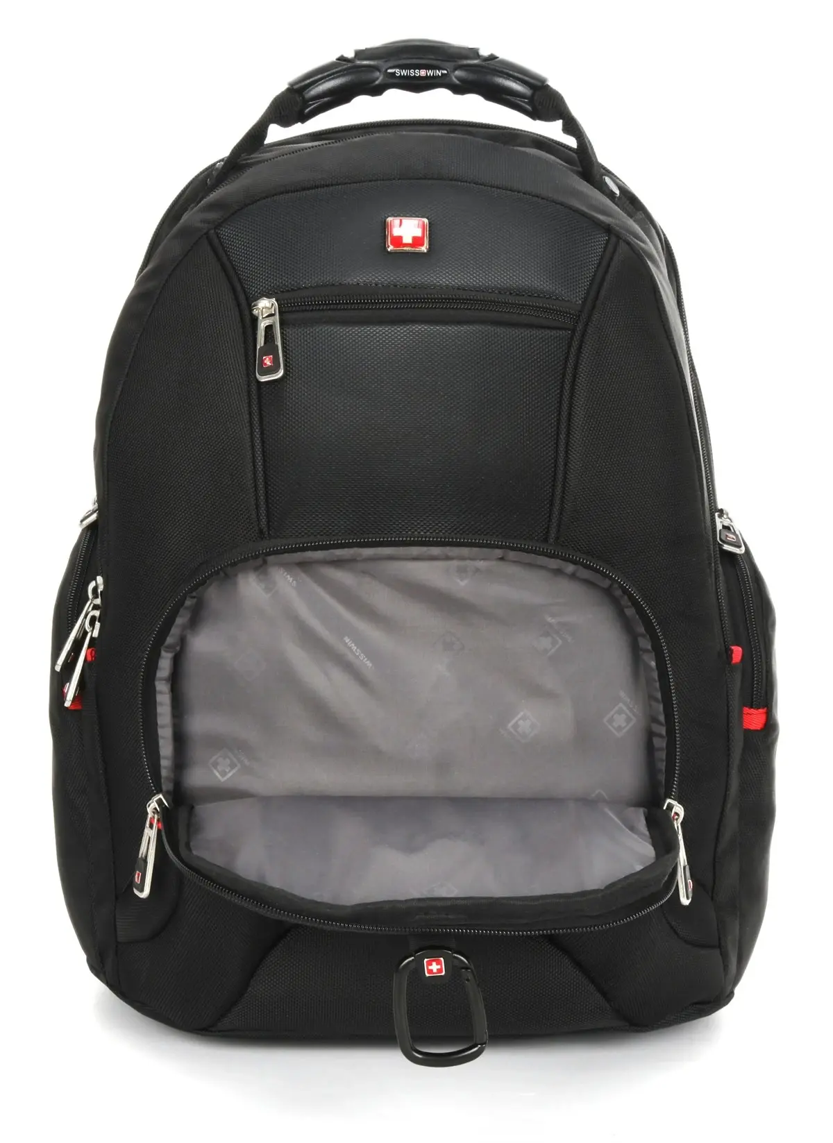 Swisswin Swiss Water-Resistant 17" Laptop Backpack School Backpack Travel Shoulder Bag Black SW0809