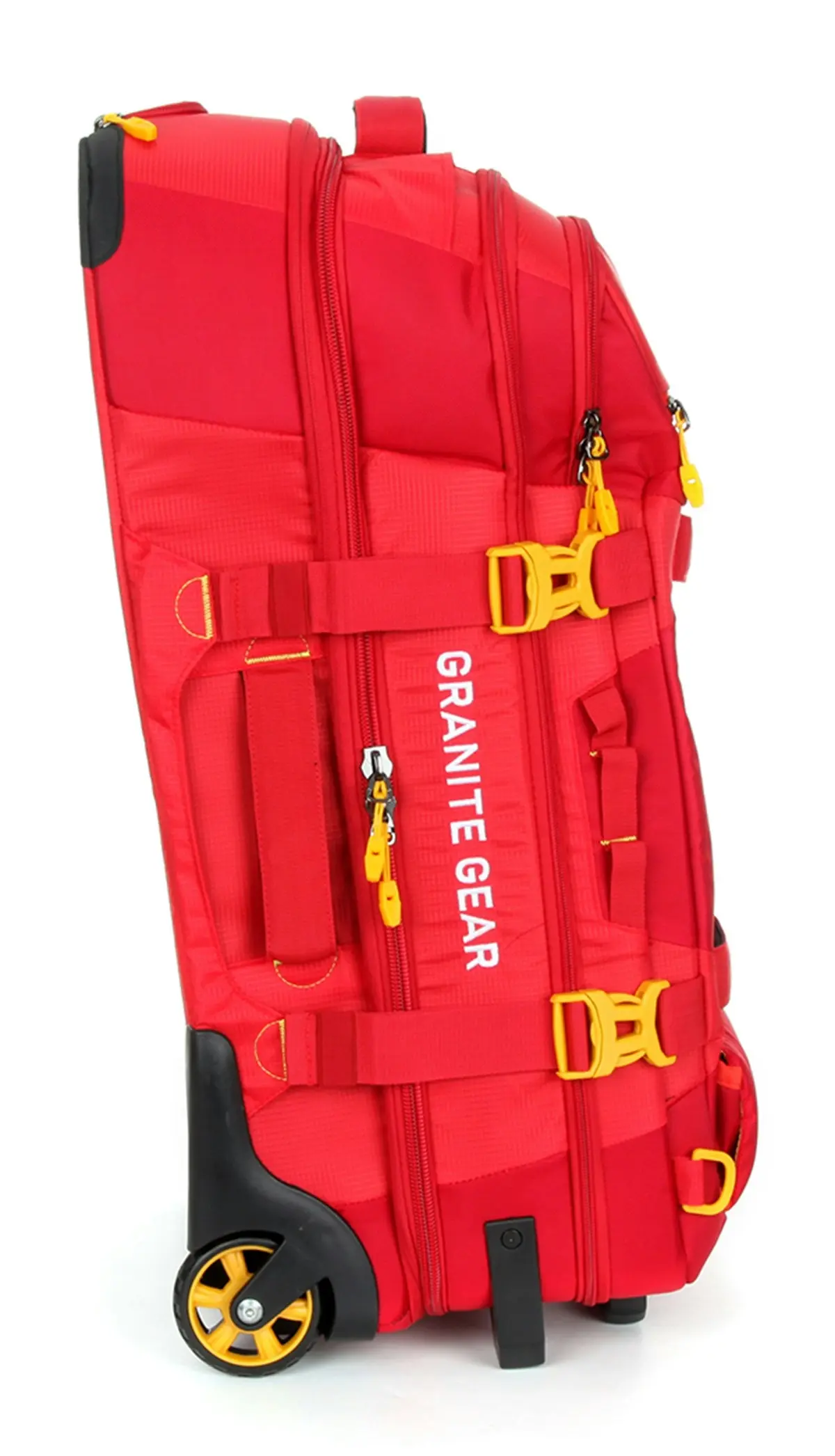 Granite Gear Wheeled Duffle With Backpack Strap Suitcase Luggage Tote Check In Sofecase G2026-2005 Red