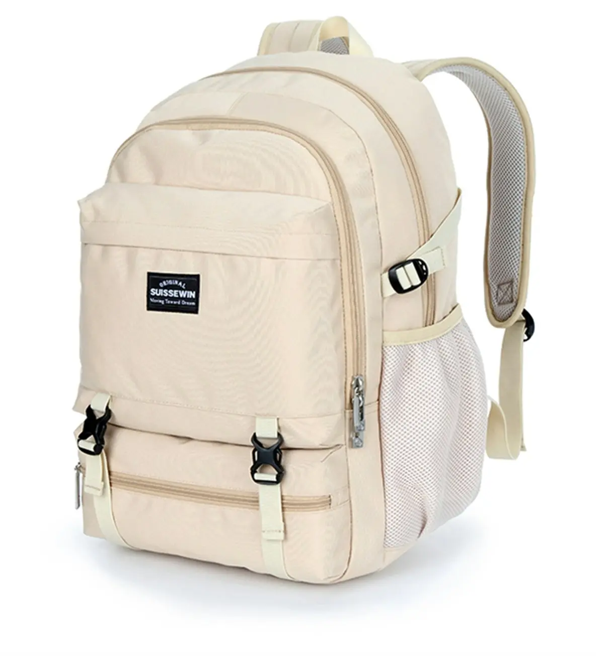 Suissewin Swiss Water-Resistant15.6" Laptop Backpack School Backpack Travel Shoulder Bag SN99672 Beige