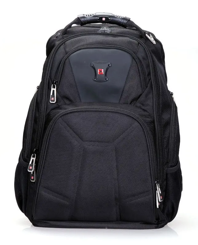 Swisswin Swiss Water-Resistant 17" Laptop Backpack School Backpack Travel Shoulder Bag Black SW9807