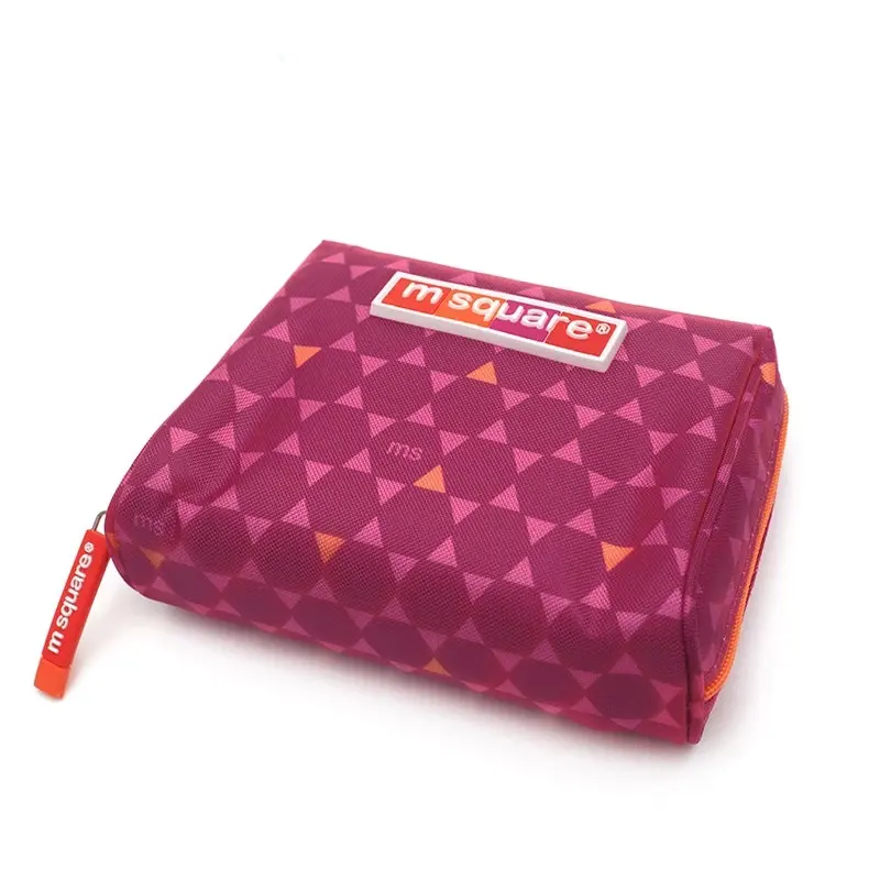 M Square Portable Lightweight Women Feminine Organizer Storage Pouch Red