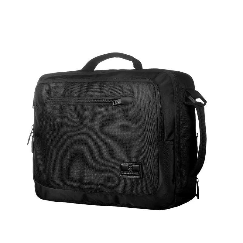 Swisswin Swiss Water-Resistant 15.6" Laptop Bag Travel Briefcase With Backpack SWE1018 Black