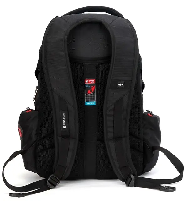 Swisswin Swiss Water-Resistant 17" Laptop Backpack School Backpack Travel Shoulder Bag SW8118 Black