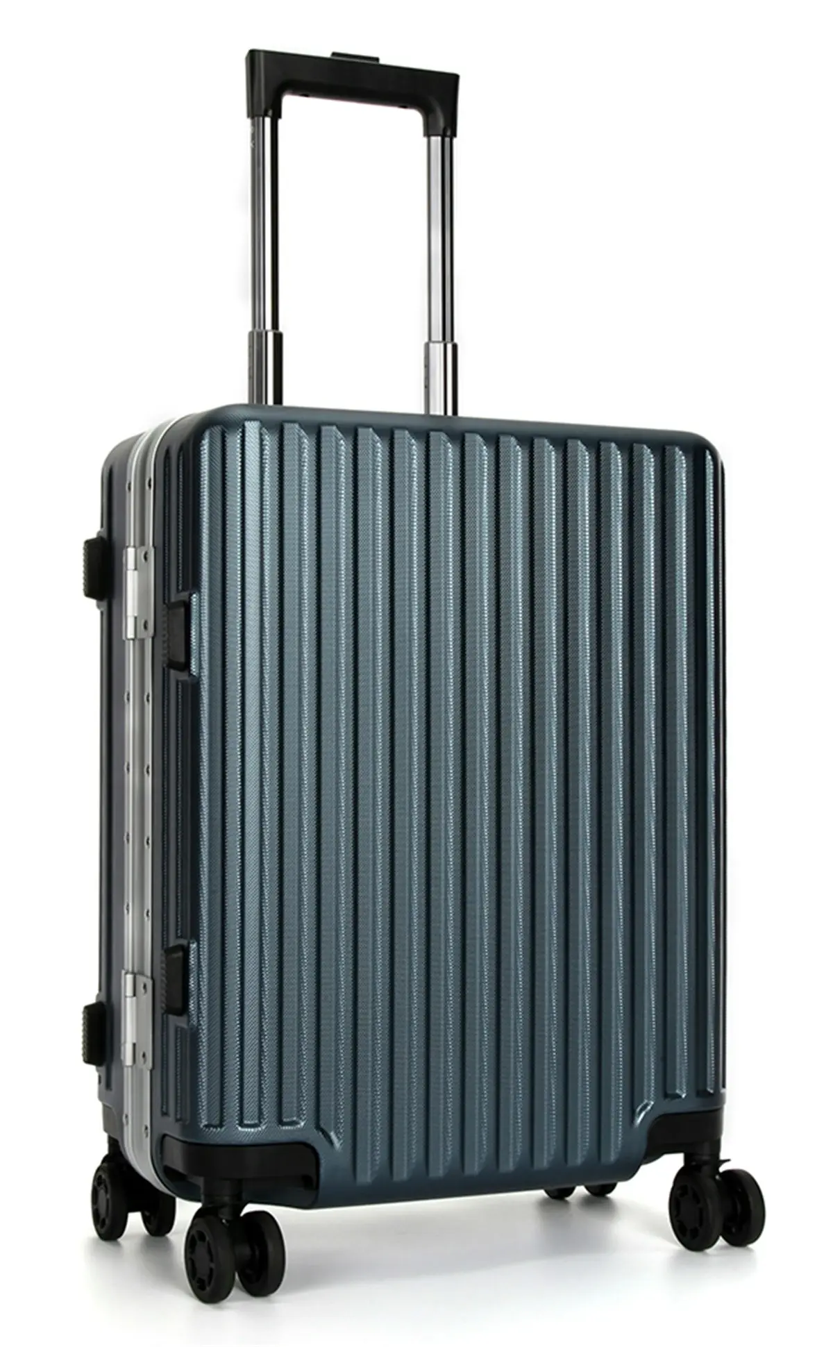 Suissewin Swiss Aluminium Luggage Suitcase Lightweight TSA locker 8 wheels Check In HardCase SN7619B Blue