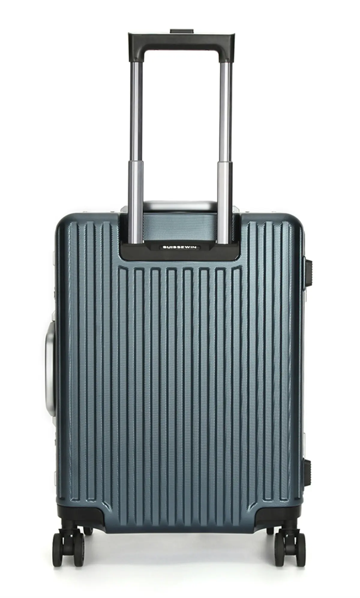 Suissewin Swiss Aluminium Luggage Suitcase Lightweight TSA locker 8 wheels Check In HardCase SN7619B Blue