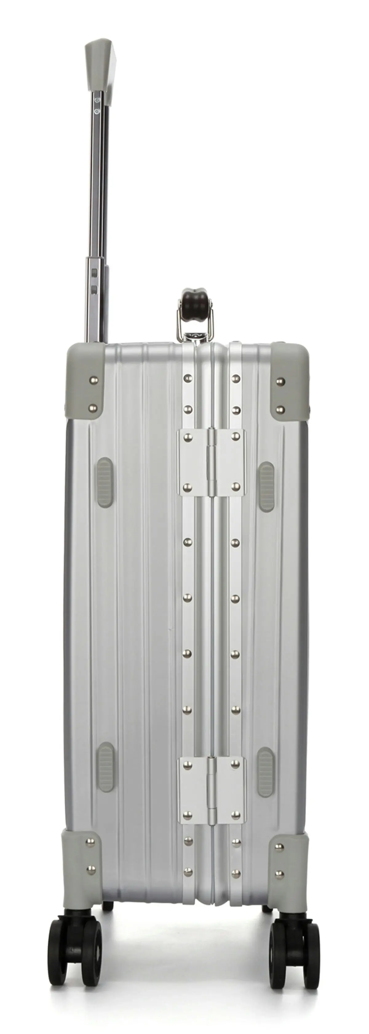 Suissewin Swiss Aluminium Luggage Suitcase Lightweight TSA locker 8 wheels Carry On HardCase SN7611A Silver