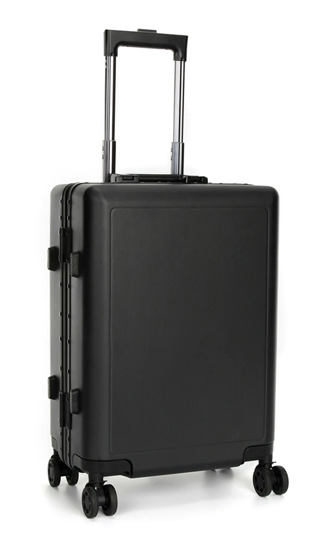 Suissewin Swiss Aluminium Luggage Suitcase Lightweight With TSA Locker 8 Wheels Carry on Hardcase SN7613A Black