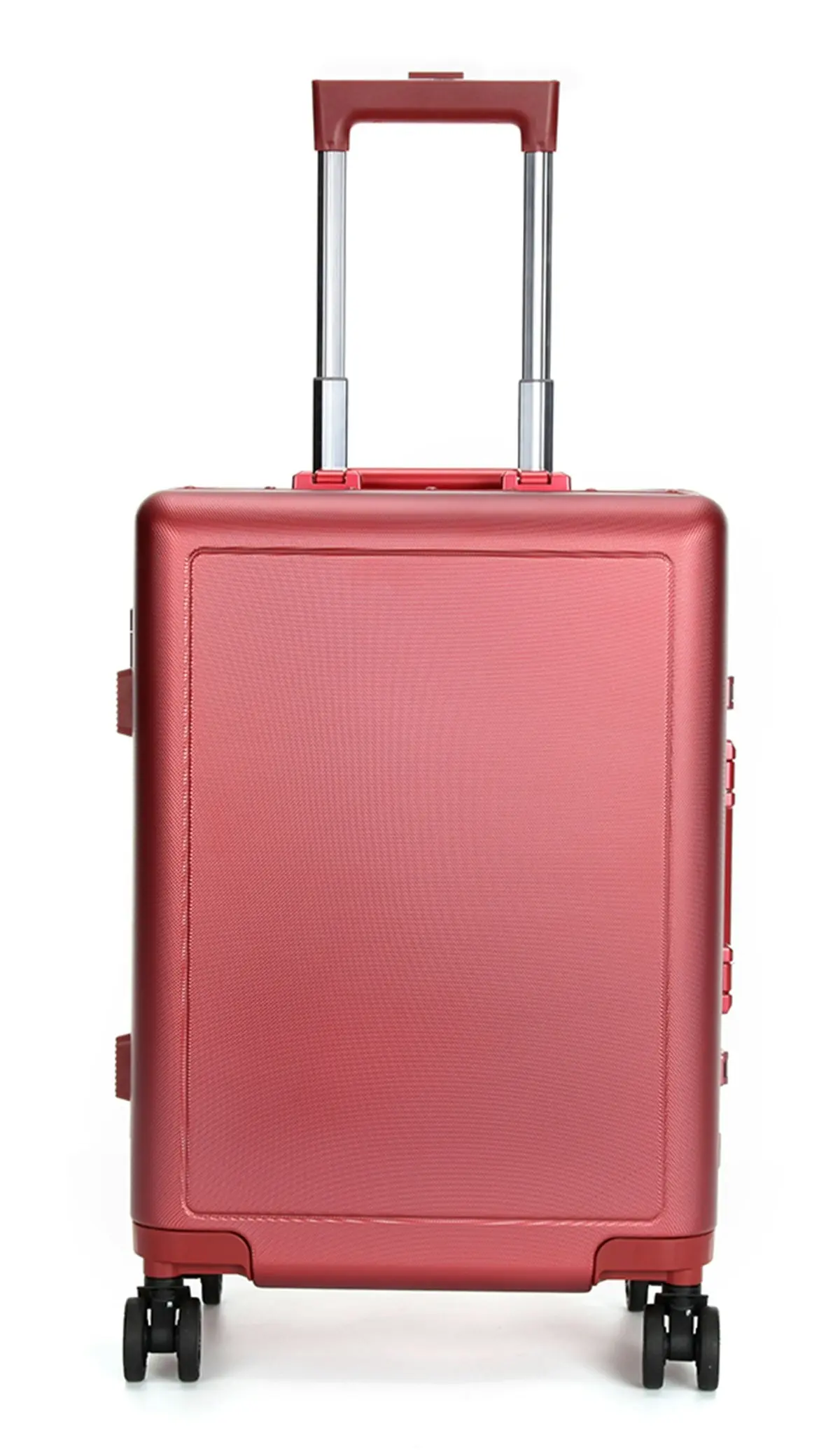 Suissewin Swiss Aluminium Luggage Suitcase Lightweight With TSA Locker 8 Wheels Carry on Hardcase SN7613A Red