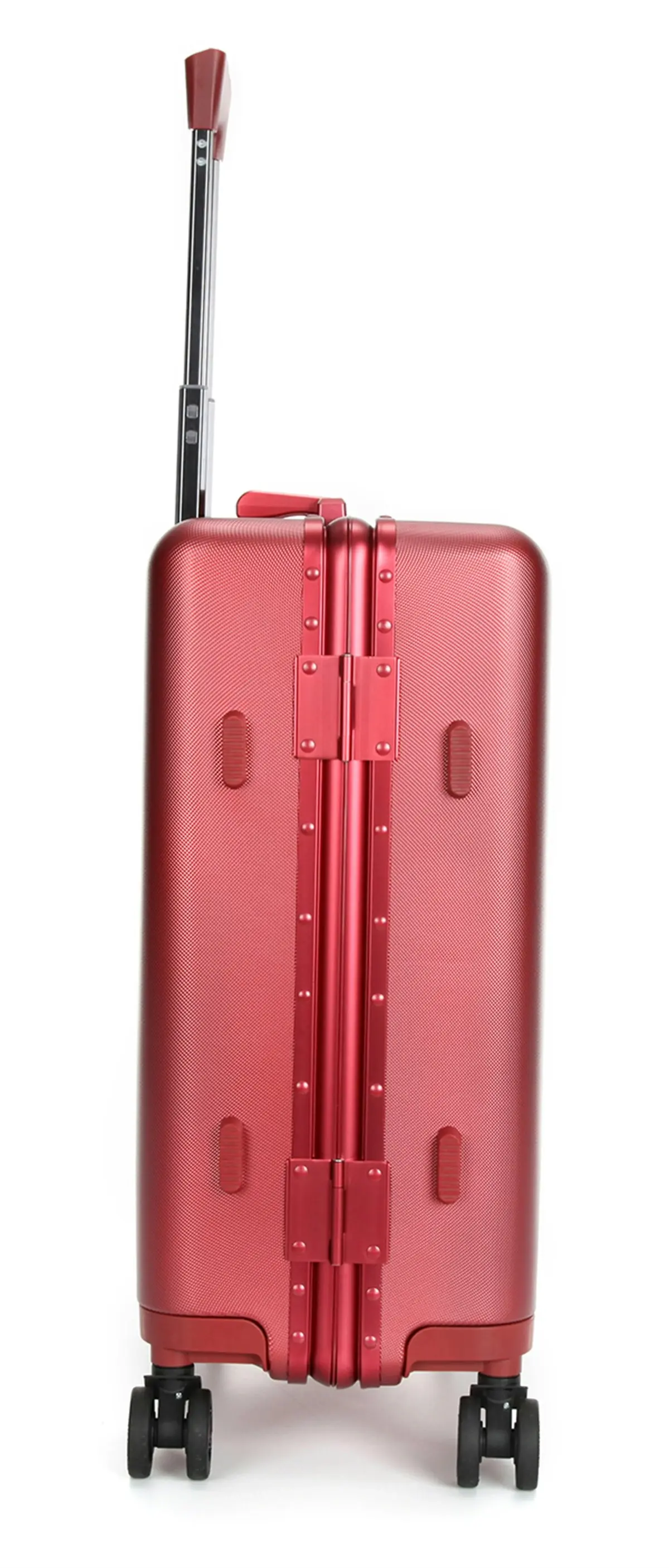 Suissewin Swiss Aluminium Luggage Suitcase Lightweight With TSA Locker 8 Wheels Carry on Hardcase SN7613A Red