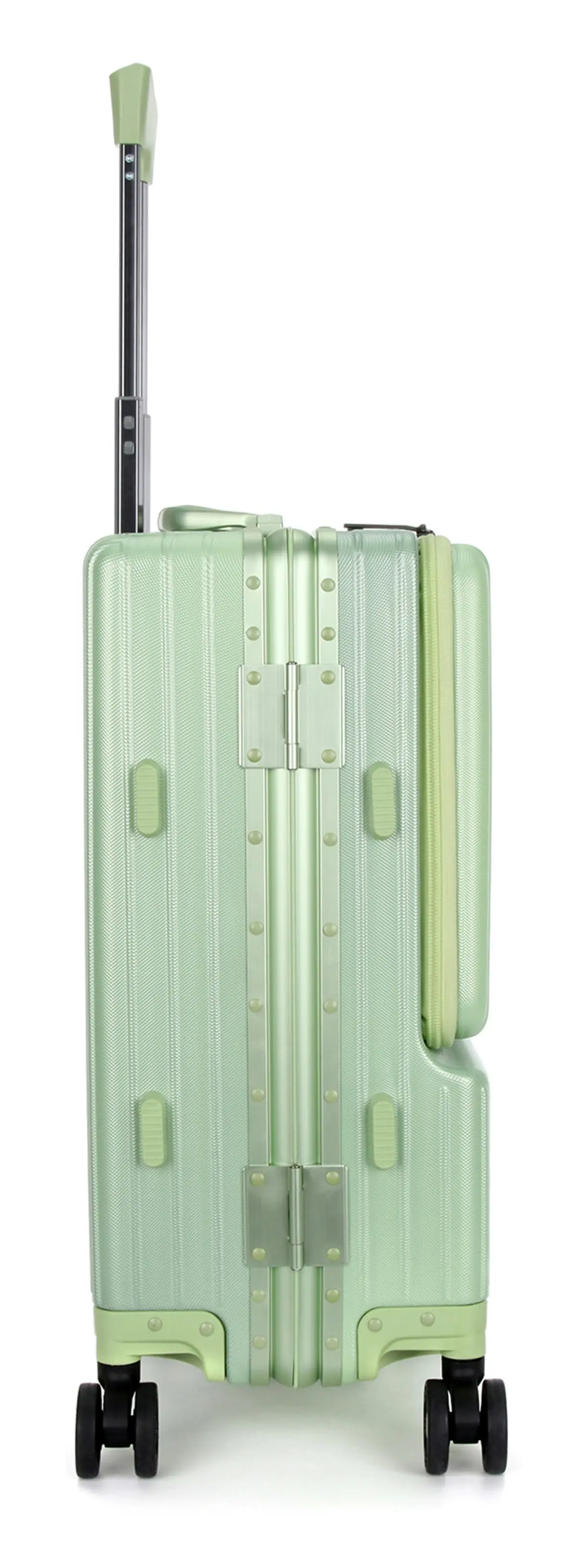 Suissewin Swiss Aluminium Luggage Suitcase Lightweight TSA locker 8 wheels Carry On HardCase SN8610A Green