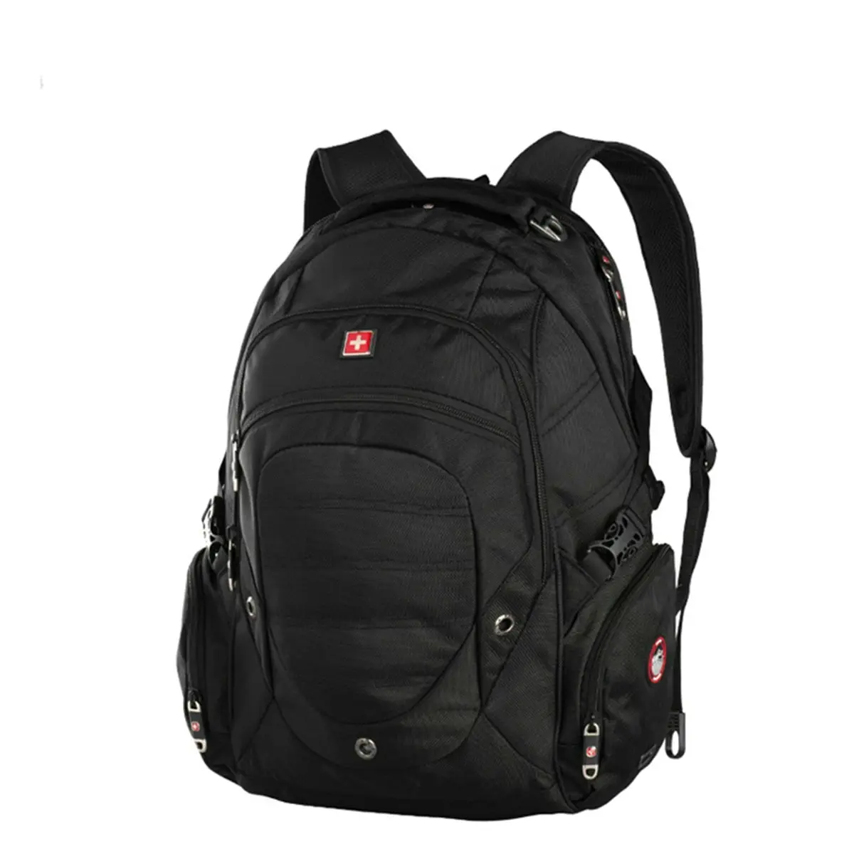 Swisswin Swiss Water-Resistant 17" Laptop Backpack School Backpack Travel Shoulder Bag Black SW9725I