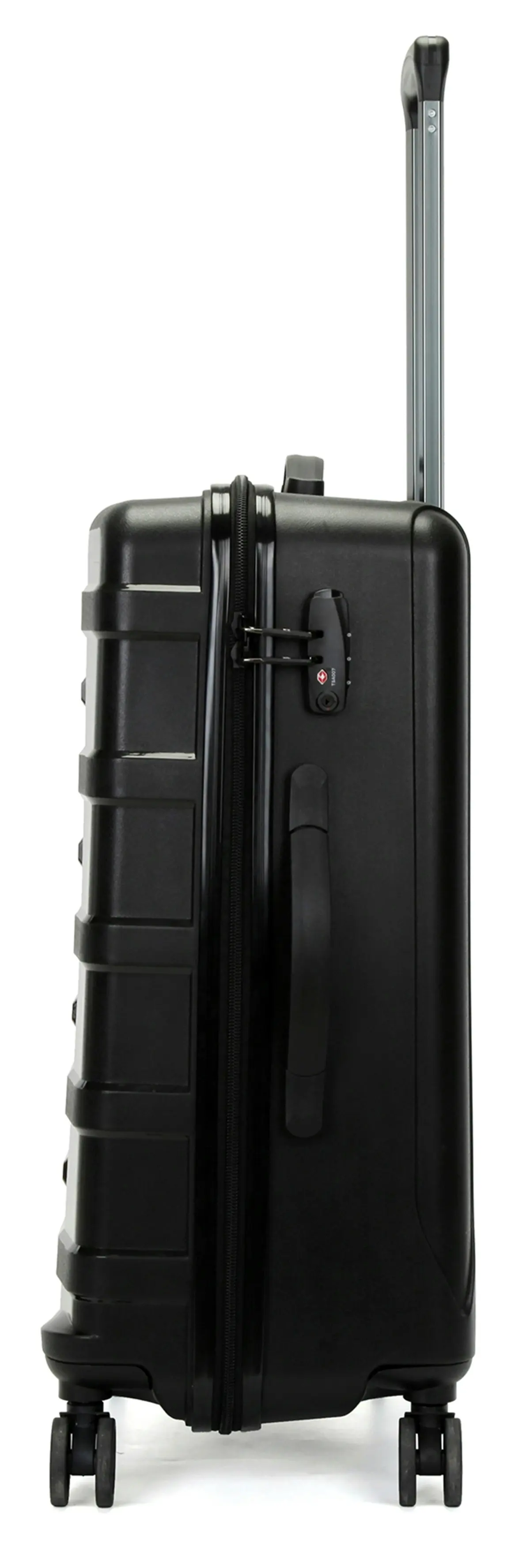 Suissewin Swiss Luggage Suitcase Lightweight With TSA Locker 8 Wheels Hardcase 2 PCS Set SN8801A&B Black