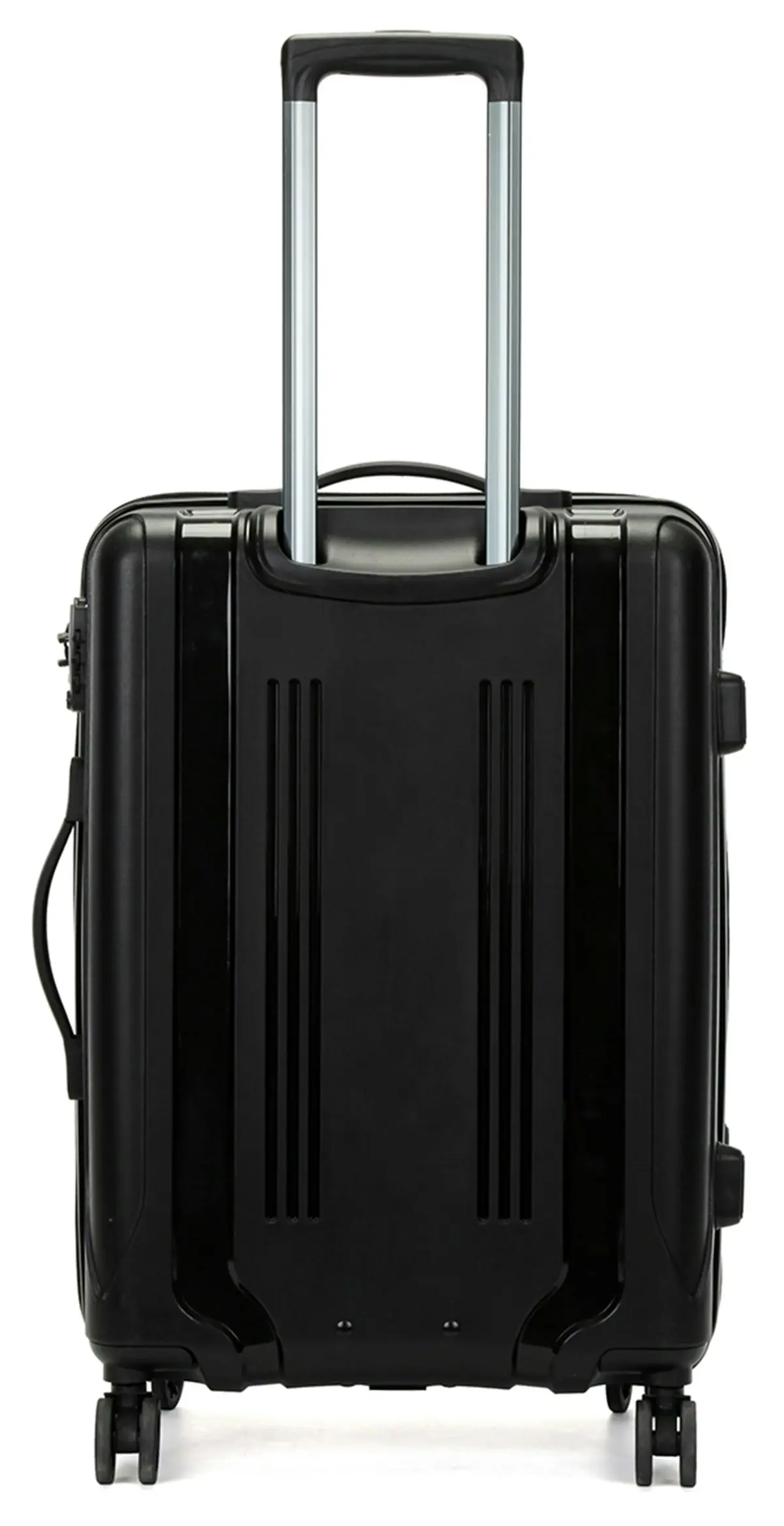 Suissewin Swiss Luggage Suitcase Lightweight With TSA Locker 8 Wheels Hardcase 2 PCS Set SN8801A&B Black