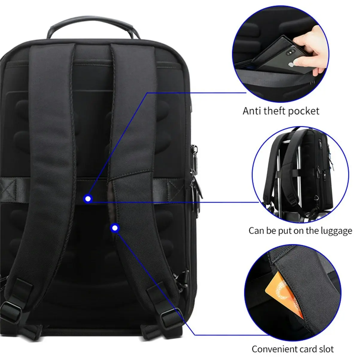 Bopai Luxury Waterproof Microfibre Anti-Theft With Usb Charging 15.6" Smart Laptop Travel Backpack B07311