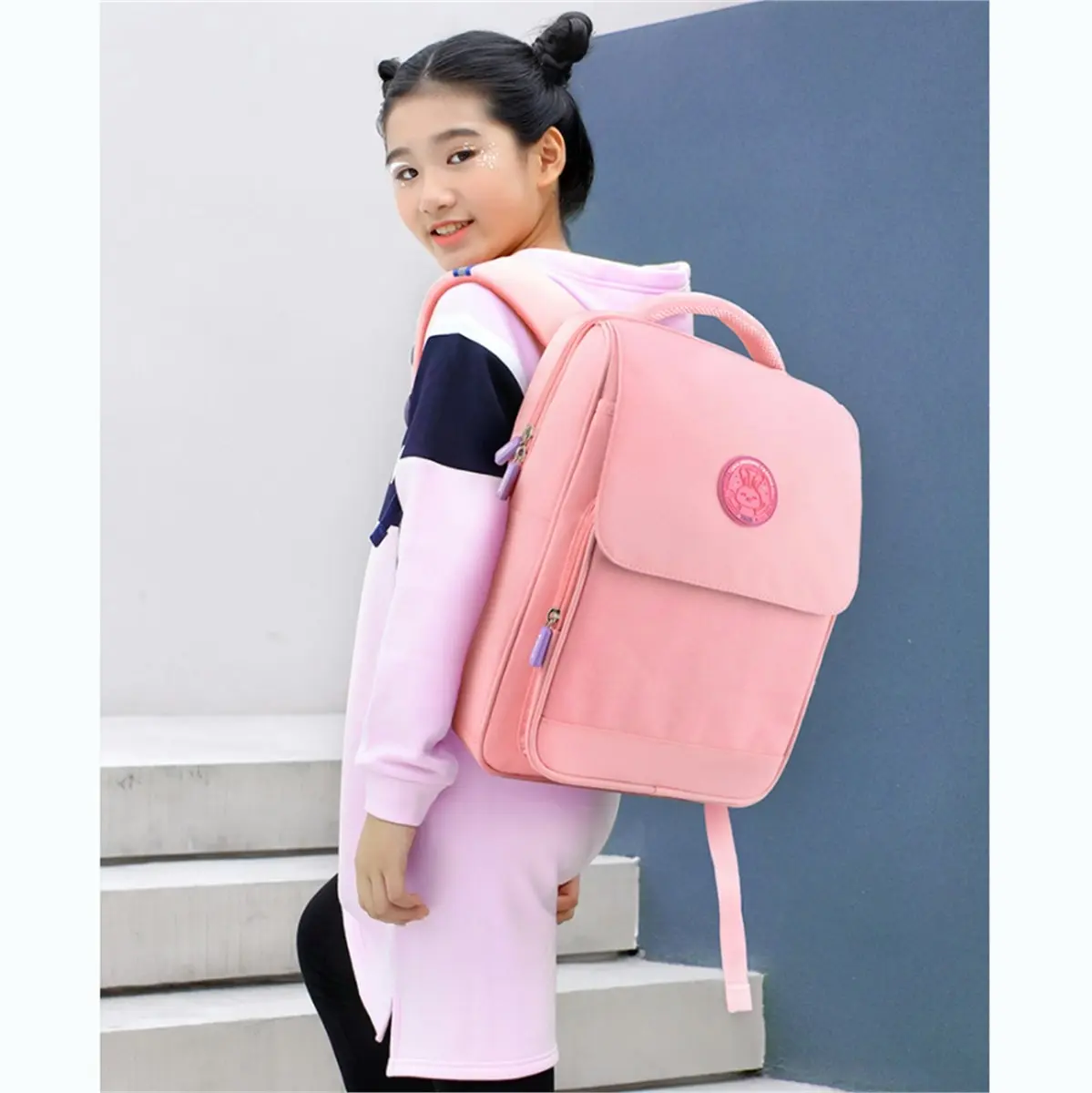 Yome Kids School Backpack With Back Support and Airflow Systerm For Year 3-6 Students Y21 Pink