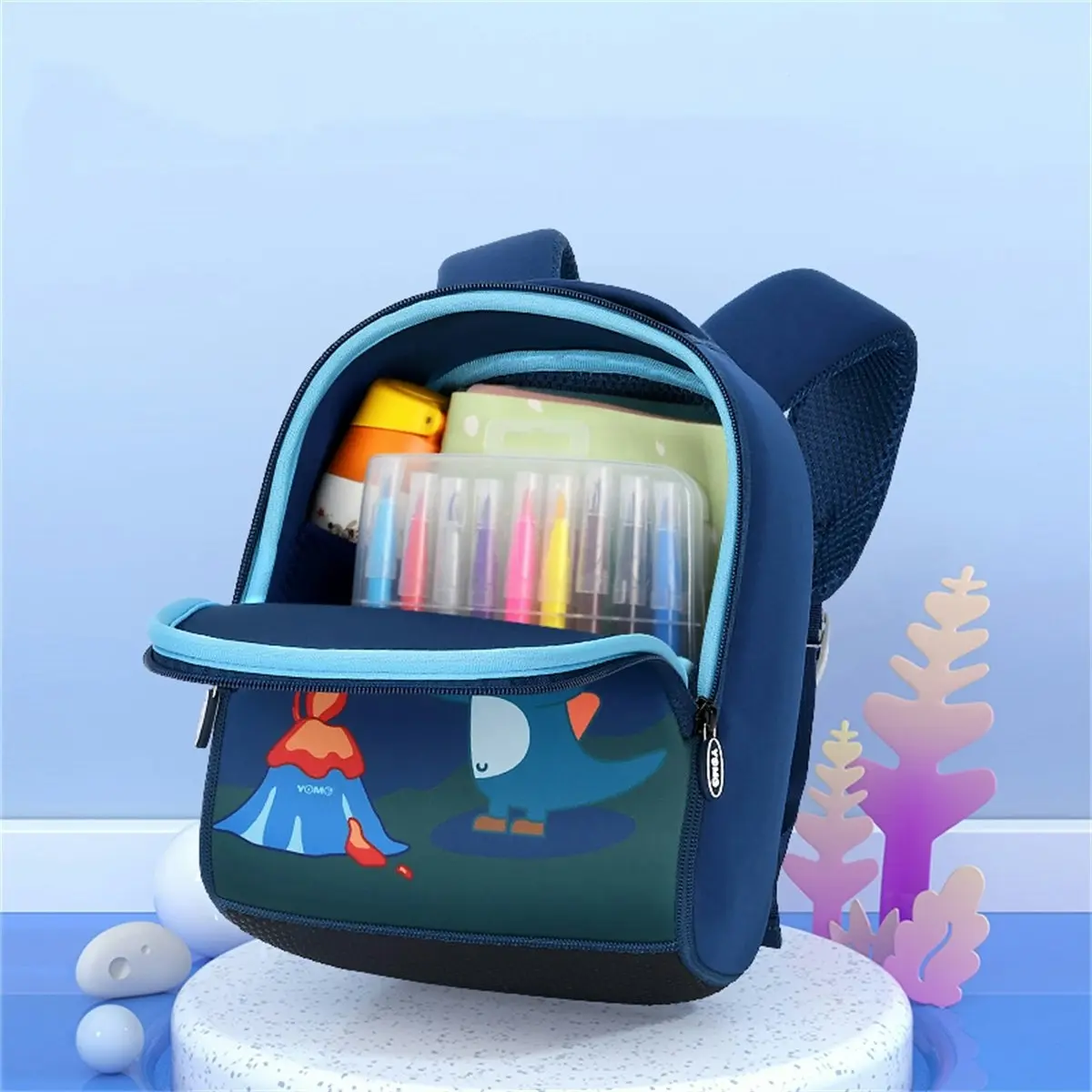 Yome Kids School Backpack With Back Support and Airflow Systerm For kindergarten-Year 2 Students YC21 Blue