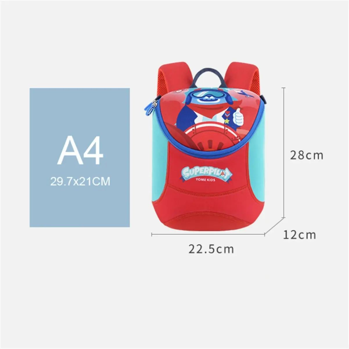 Yome Kids School Backpack With Back Support and Airflow Systerm For kindergarten-Year 2 Students YC21 Red