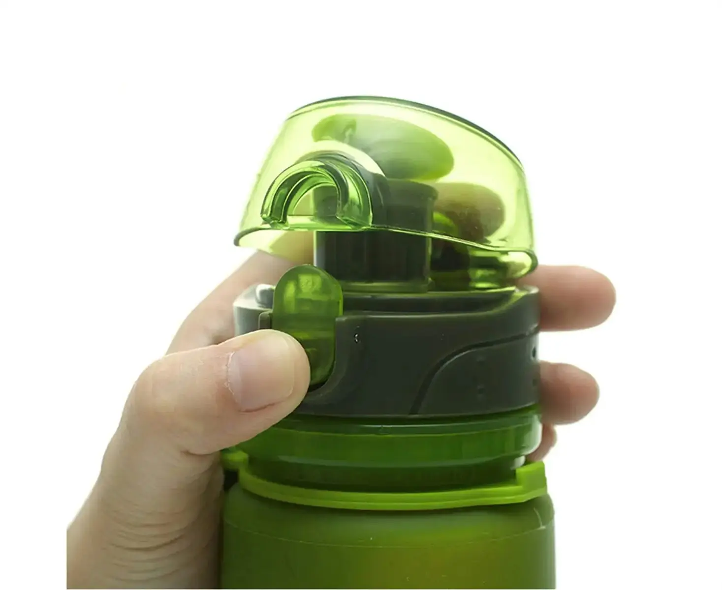 M Square healthy harmless 350ml travel foldable platinum silicone water bottle Green