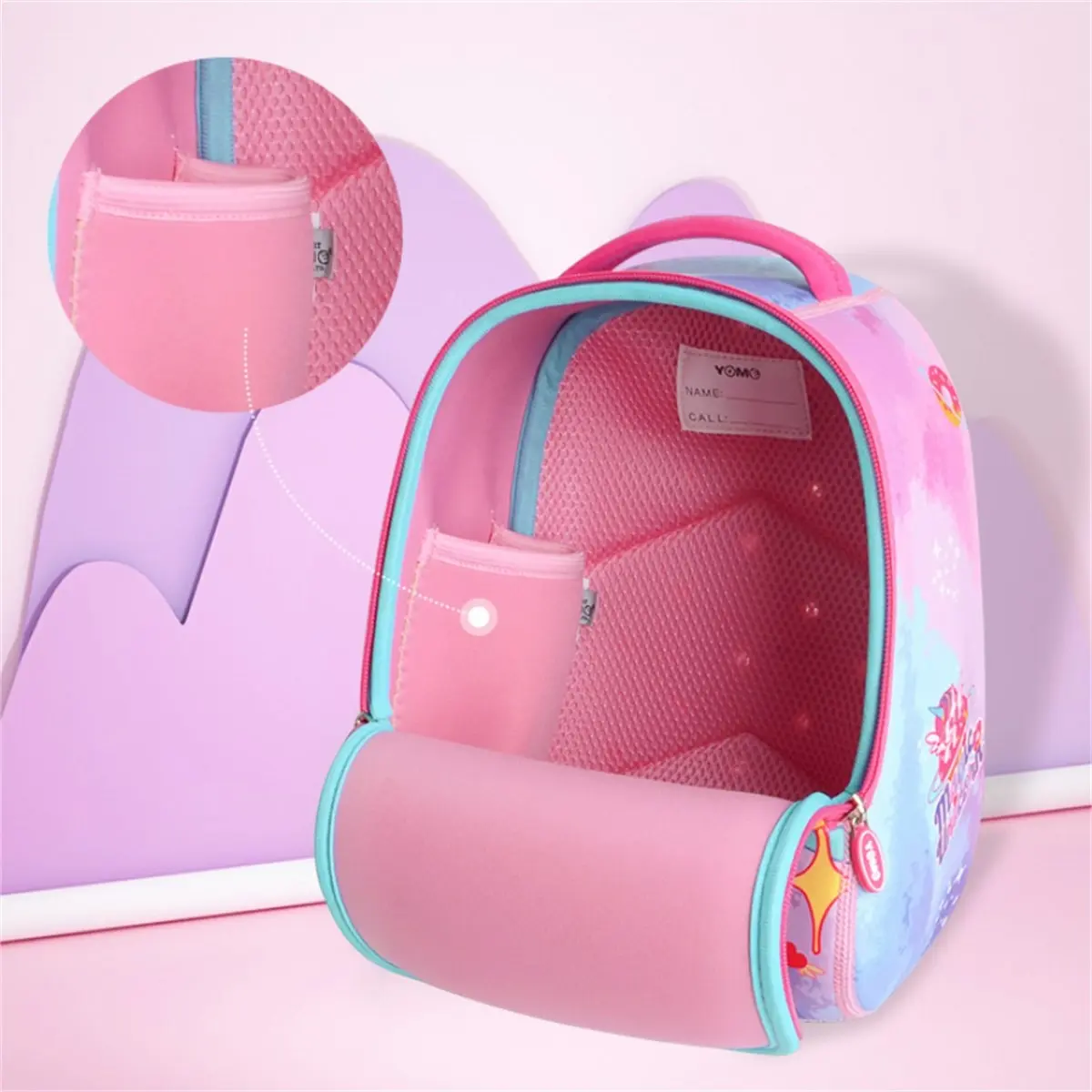 Yome Kids School Backpack With Back Support and Airflow Systerm For kindergarten-Year 2 Students YC19 Pink