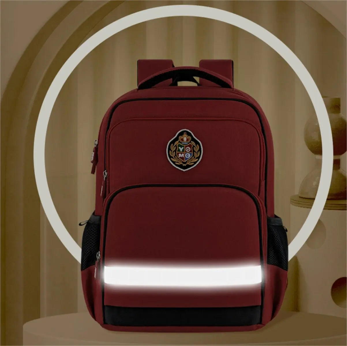 Yome Kids School Backpack With Back Support and Airflow Systerm For Year 3-6 Students T202 Red