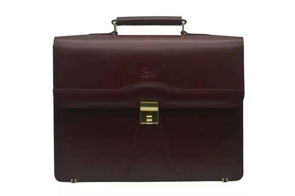 AU Fashion Executive Leather Bag-Maroon