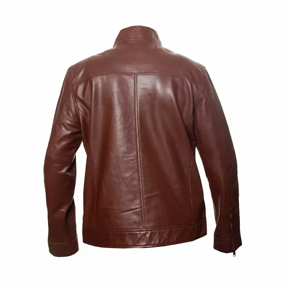 Mocha Brown Leather Jacket