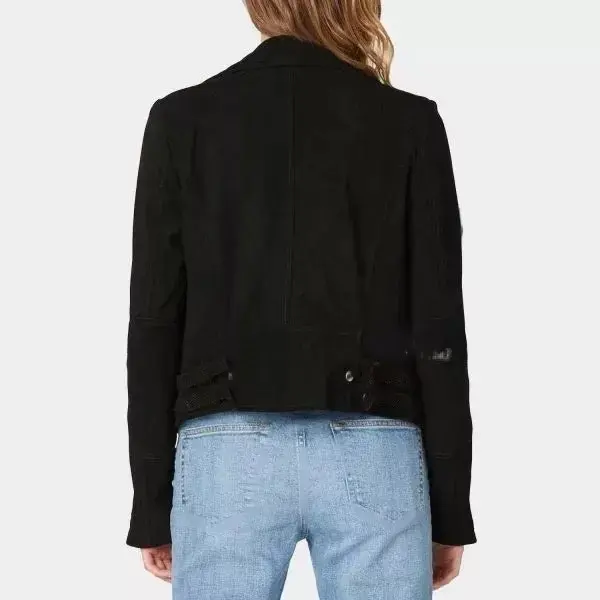 Womens Black Suede Jacket/Biker