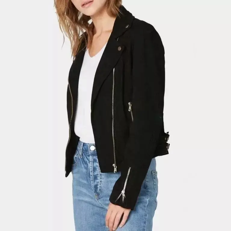 Womens Black Suede Jacket/Biker