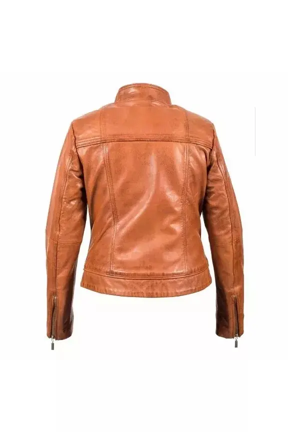 Brown Slimfit Leather Jacket