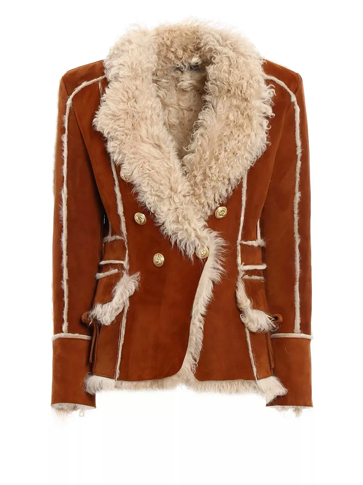 Brown Shearling Suede Jacket