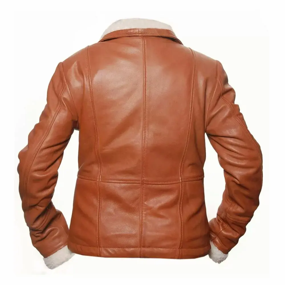 Sherilyn Brown Bomber Leather Jacket