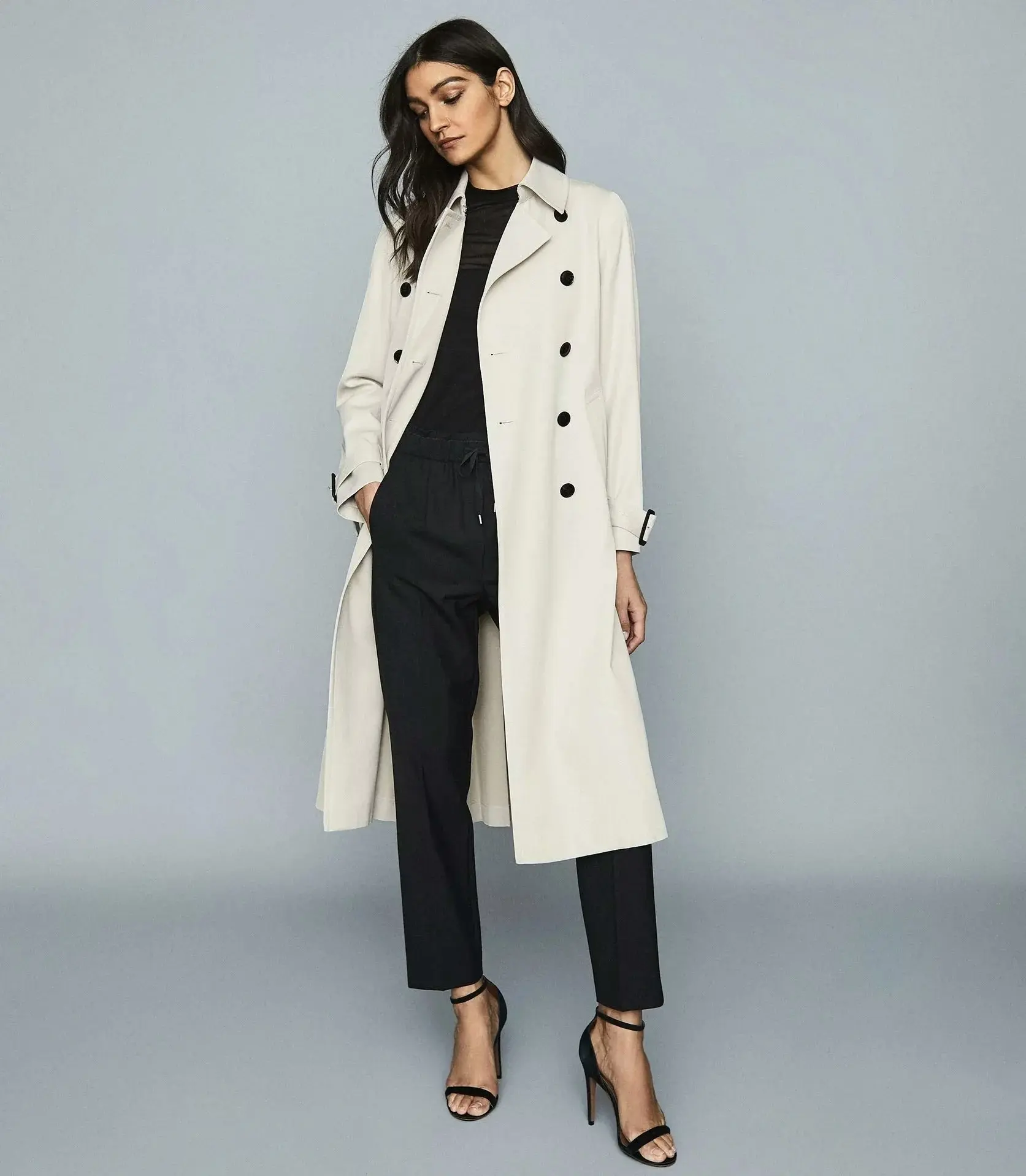 Women White Wool Long Coat