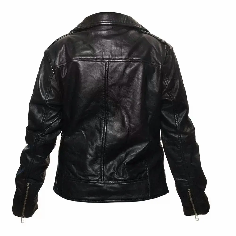 Black Zipper Leather Jacket