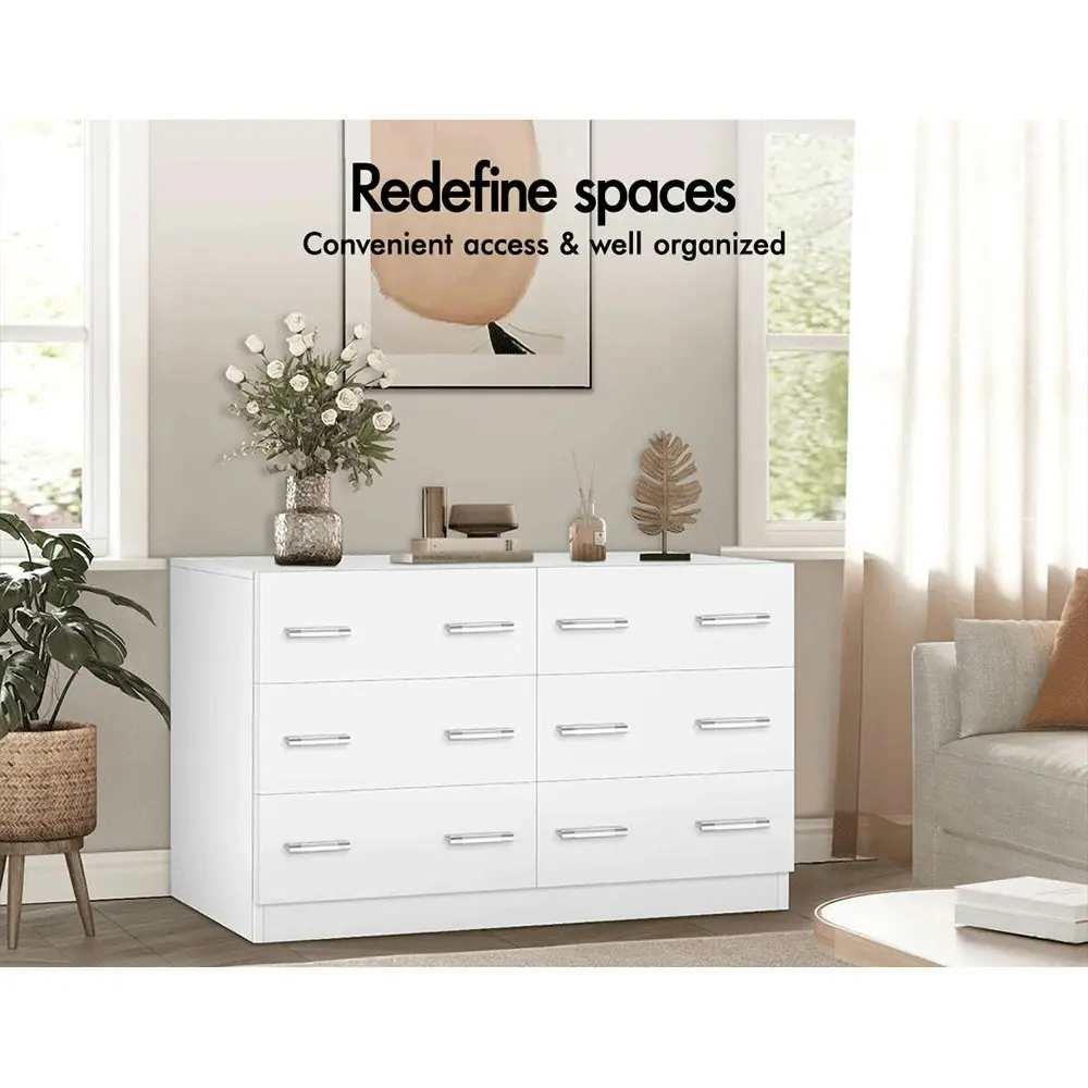 Alfordson 6 Chest of Drawers Minimalist White