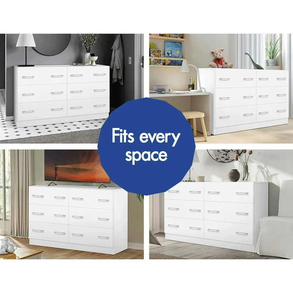 Alfordson 6 Chest of Drawers Minimalist White