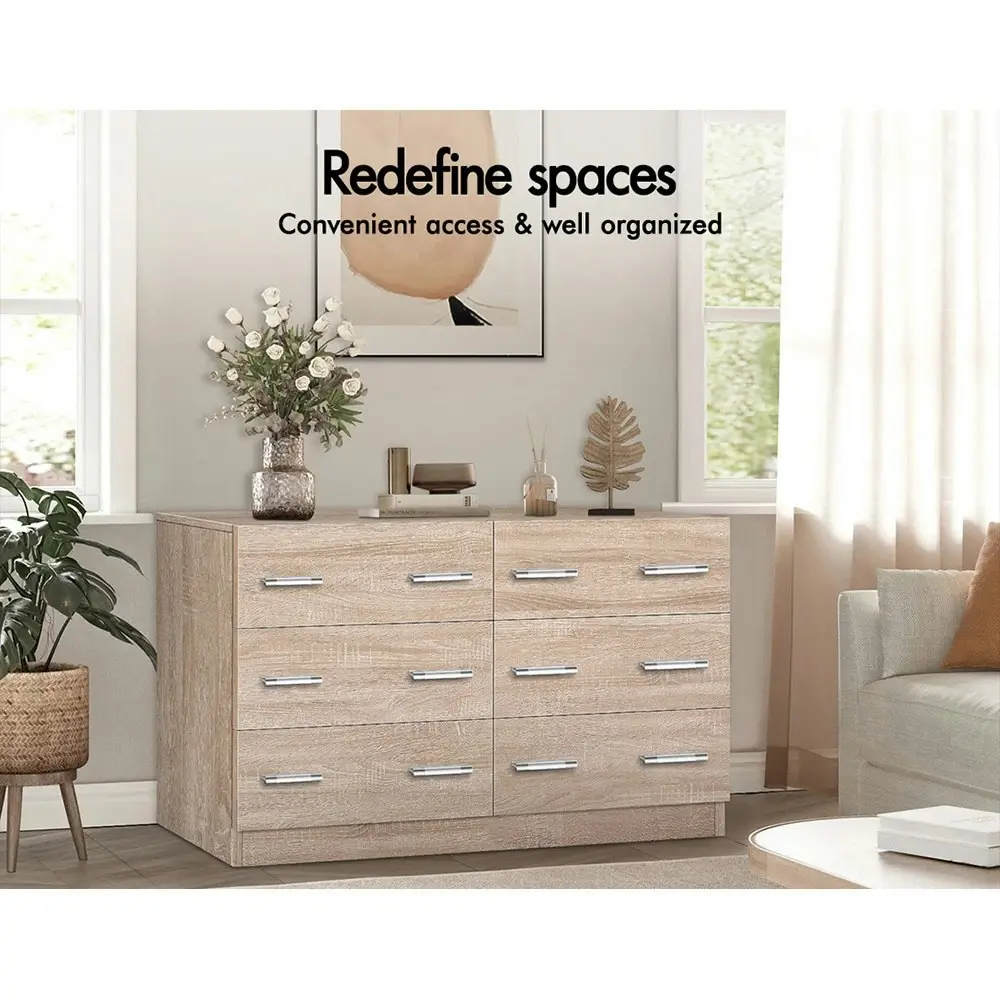 Alfordson 6 Chest of Drawers Minimalist Oak