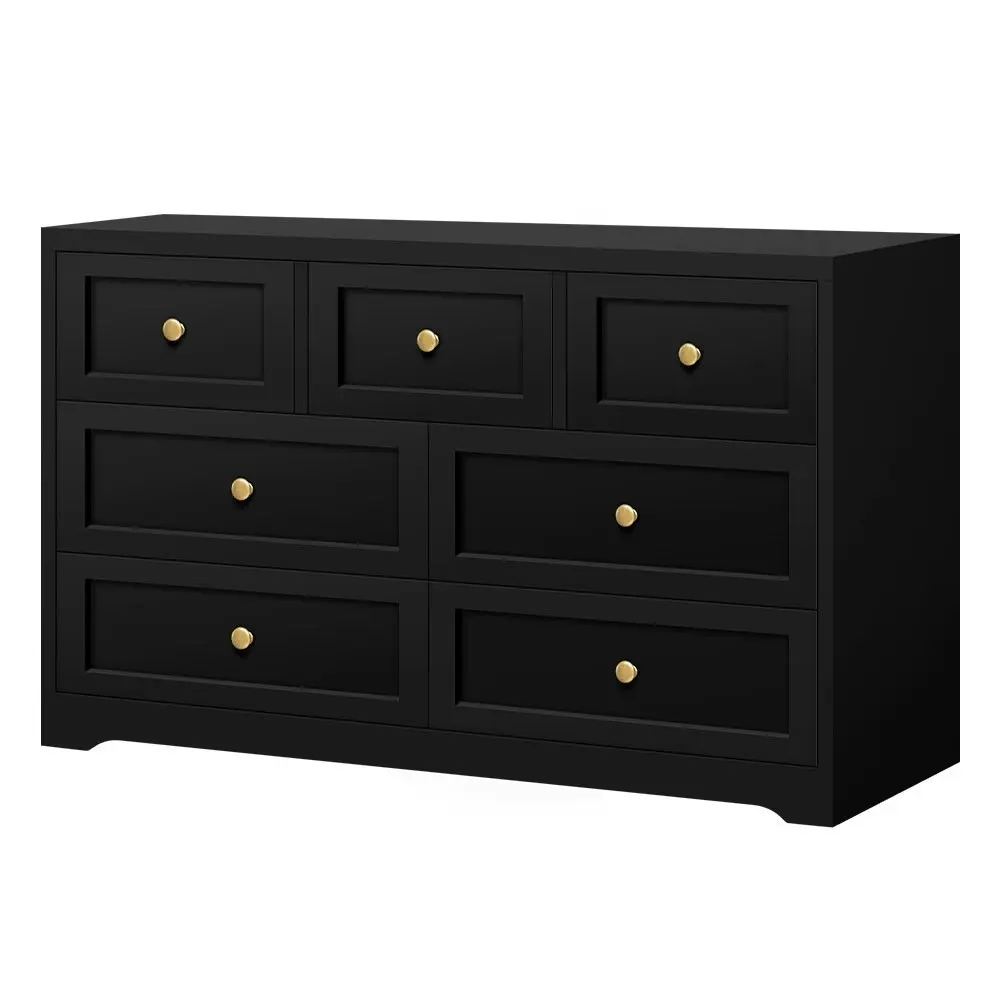 Alfordson 7 Chest of Drawers Hamptons Black