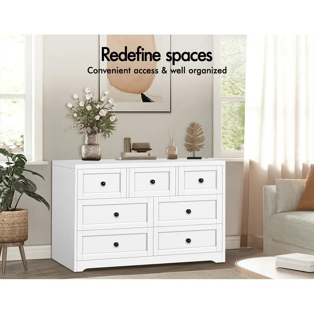 Alfordson 7 Chest of Drawers Hamptons White